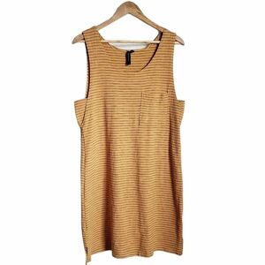 Knot Sisters marigold mustard yellow scoop neck midi sleeveless dress